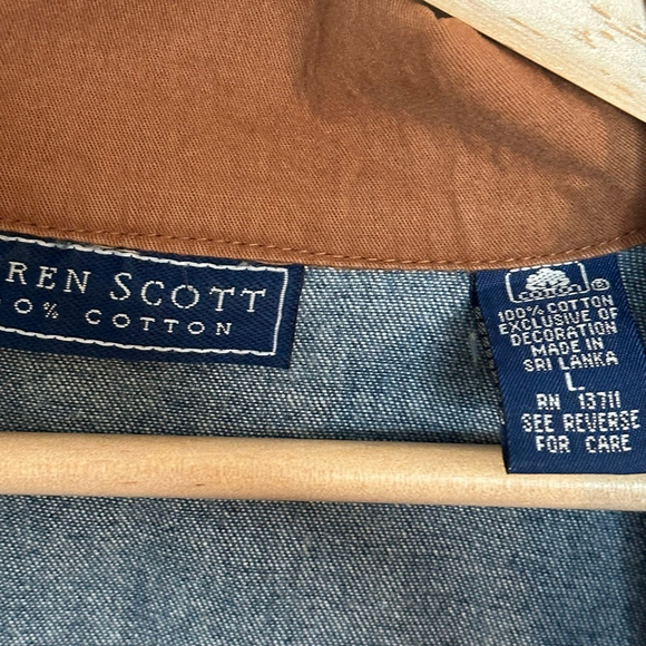 Denim chore jacket cottage butterfly embroidered - Picture 3 of 4